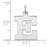 Large Sterling Silver Rhodium-plated Block Letter E Initial Charm - Image 4