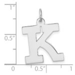 Large Sterling Silver Rhodium-plated Block Letter K Initial Charm - Image 4