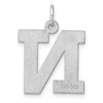 Large Sterling Silver Rhodium-plated Block Letter N Initial Charm - Image 3