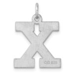 Large Sterling Silver Rhodium-plated Block Letter X Initial Charm - Image 3