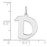 Small Sterling Silver Rhodium-plated Artisan Block Letter D Initial Charm - Image 4