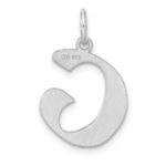 Small Sterling Silver Rhodium-plated Artisan Block Letter G Initial Charm - Image 3