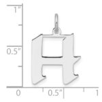 Small Sterling Silver Rhodium-plated Artisan Block Letter H Initial Charm - Image 4