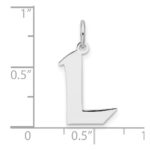 Small Sterling Silver Rhodium-plated Artisan Block Letter L Initial Charm - Image 4