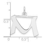 Small Sterling Silver Rhodium-plated Artisan Block Letter M Initial Charm - Image 4