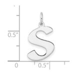 Small Sterling Silver Rhodium-plated Artisan Block Letter S Initial Charm - Image 4