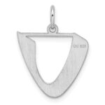 Small Sterling Silver Rhodium-plated Artisan Block Letter U Initial Charm - Image 3