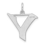 Small Sterling Silver Rhodium-plated Artisan Block Letter Y Initial Charm - Image 3