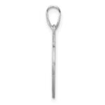 Small Sterling Silver Rhodium-plated Fancy Script Letter H Initial Pendant - Image 2