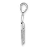 Sterling Silver Rhodium-plated Heartbeat Heart Pendant - Image 2