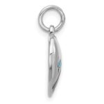 Sterling Silver Rhodium-plated Enameled with CZ Rainbow Heart Pendant - Image 2