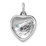 Sterling Silver Rhodium-plated Enameled with CZ Rainbow Heart Pendant - Image 3
