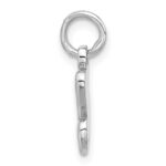 Sterling Silver Rhodium-plated Pink Enameled Hearts Charm Pendant - Image 2