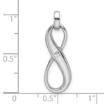 Sterling Silver Rhodium-plated with CZ Infinity Symbol Pendant - Image 4