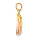 Sterling Silver with Rose and Gold-tone Laser Texture Knot Pendant - Image 2
