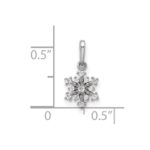 Sterling Silver Rhodium-plated Polished CZ Snowflake Pendant - Image 4