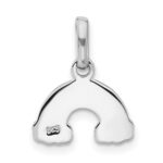 Sterling Silver Rhodium-plated Enameled Glitter Rainbow Pendant - Image 3
