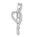 Sterling Silver Rhodium-plated Larimar Horse Chain Slide - Image 2