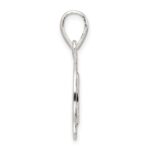 Sterling Silver Polished Enamel Luck with Clover Round Pendant - Image 2