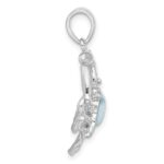 Sterling Silver Rhodium-plated with Larimar Crab Pendant - Image 2