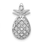 Pure Fire Sterling Silver Rhod-plated CZ Pineapple Pendant