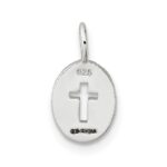 Sterling Silver E-Coating Small Oval Cut-out Cross Charm - Image 3