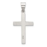 Sterling Silver Antiqued Solid Textured Cross Pendant - Image 3