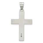 Sterling Silver Antiqued Solid Textured Cross Pendant - Image 3