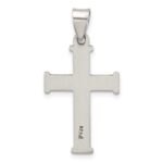 Sterling Silver Antiqued Solid Textured Cross Pendant - Image 3