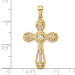 Sterling Silver Gold-plated CZ Cross Pendant - Image 4