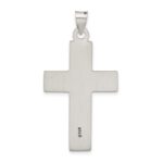 Sterling Silver Antiqued Solid Textured Cross Pendant - Image 3