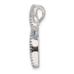 SS Flash Platinum-plated Synthetic Blue Spinel and CZ Cross Charm - Image 2