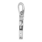 Sterling Silver Rhodium-plated CZ Cross Pendant Slide - Image 2