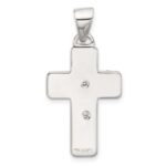 Sterling Silver Satin and Polished Crucifix Cross Pendant - Image 3