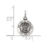 Sterling Silver Antiqued Solid Lady of Guadalupe Medal - Image 4