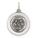 Sterling Silver Antiqued Solid Baptism Medal