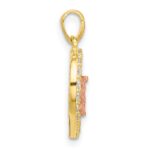 SS Gold and Rose-tone CZ Our Lady of Guadalupe Heart Pendant - Image 2