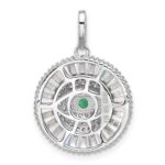 Sterling Silver Rhodium-plated CZ Evil Eye Pendant - Image 3
