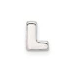 Sterling Silver E-coated Letter L Slide Charm