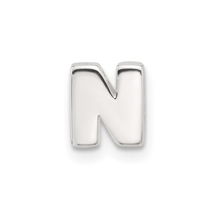 Sterling Silver E-coated Letter N Slide Charm