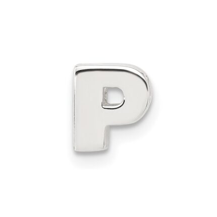 Sterling Silver E-coated Letter P Slide Charm