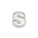 Sterling Silver E-coated Letter S Slide Charm