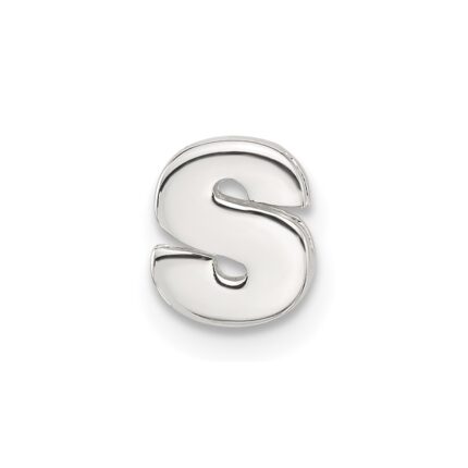 Sterling Silver E-coated Letter S Slide Charm