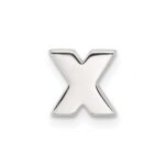 Sterling Silver E-coated Letter X Slide Charm - Image 3