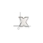 Sterling Silver E-coated Letter X Slide Charm - Image 4