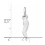 Sterling Silver White Enamel Italian Horn Pendant - Image 4