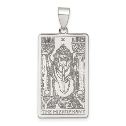 Sterling Silver The Hierophant Tarot Card Pendant