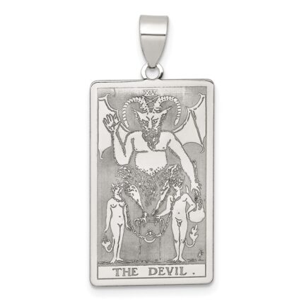 Sterling Silver The Devil Tarot Card Pendant