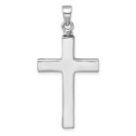 Sterling Silver Rhodium-plated Polished Latin Cross with Enameled Heart Ash Holder Pendant - Image 3