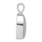 Sterling Silver Rhodium-plated Polished CZ Heart Ash Holder Pendant - Image 2